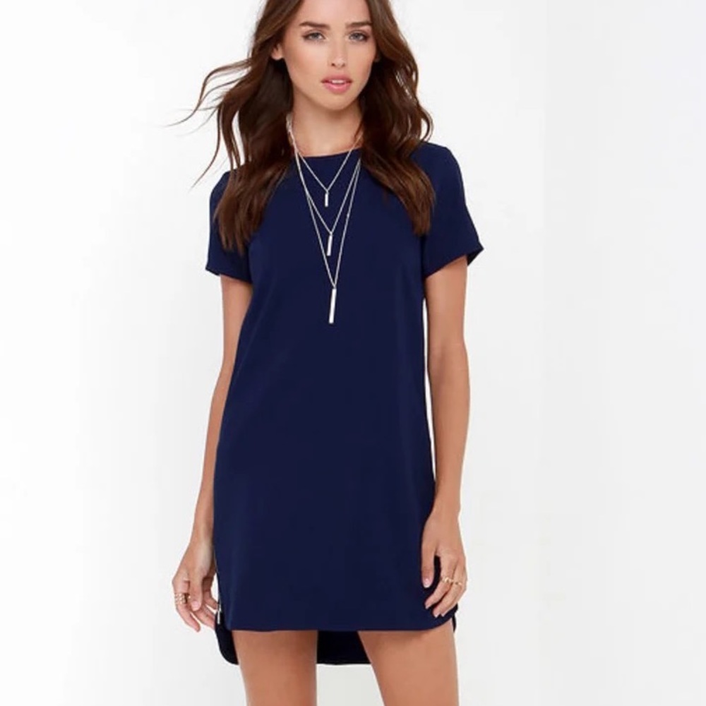 Lulu’s New Era Navy Blue Shift Dress